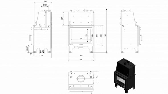 Топка с водяным контуром AQUARIO/Z/10/PW/W