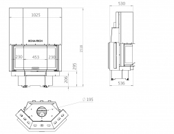Каминная топка PRIZMA LARGE C G Echa Tech